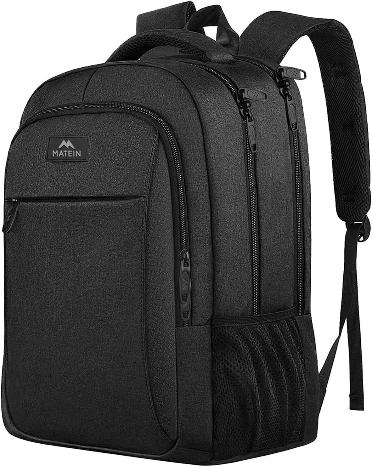 MATEIN Business Laptop Backpack, 15.6 Inch Travel Laptop Bag Rucksack, Water-Resistant Bag Daypack for Work College Computer Men Women Backpack, Black