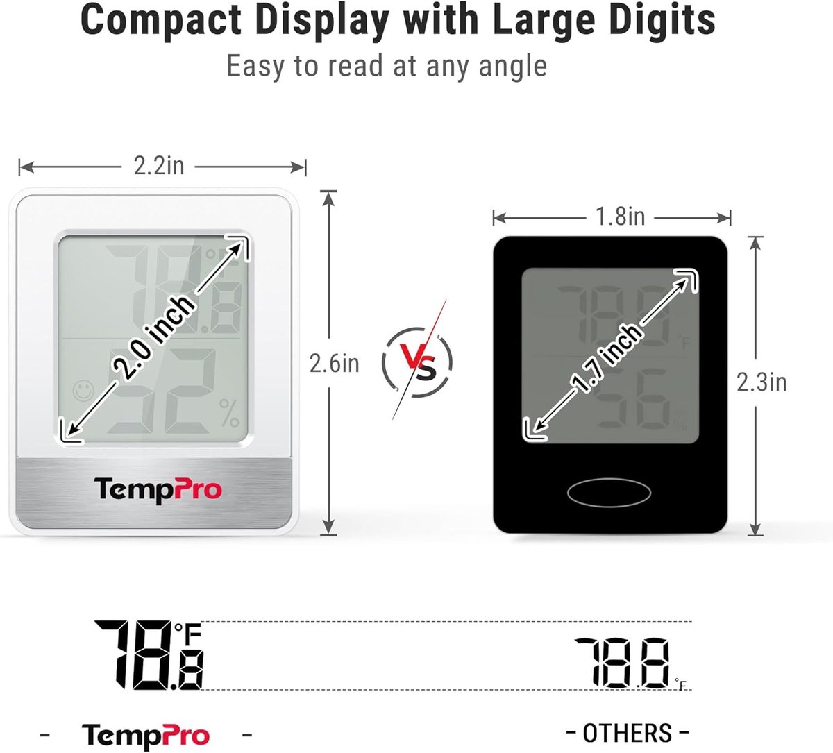 TempPro TP49 Digital Hygrometer Indoor Thermometer Humidity Meter Room Thermometer with Temperature and Humidity Monitor Mini Hygrometer Outdoor Thermometer (Previously ThermoPro)