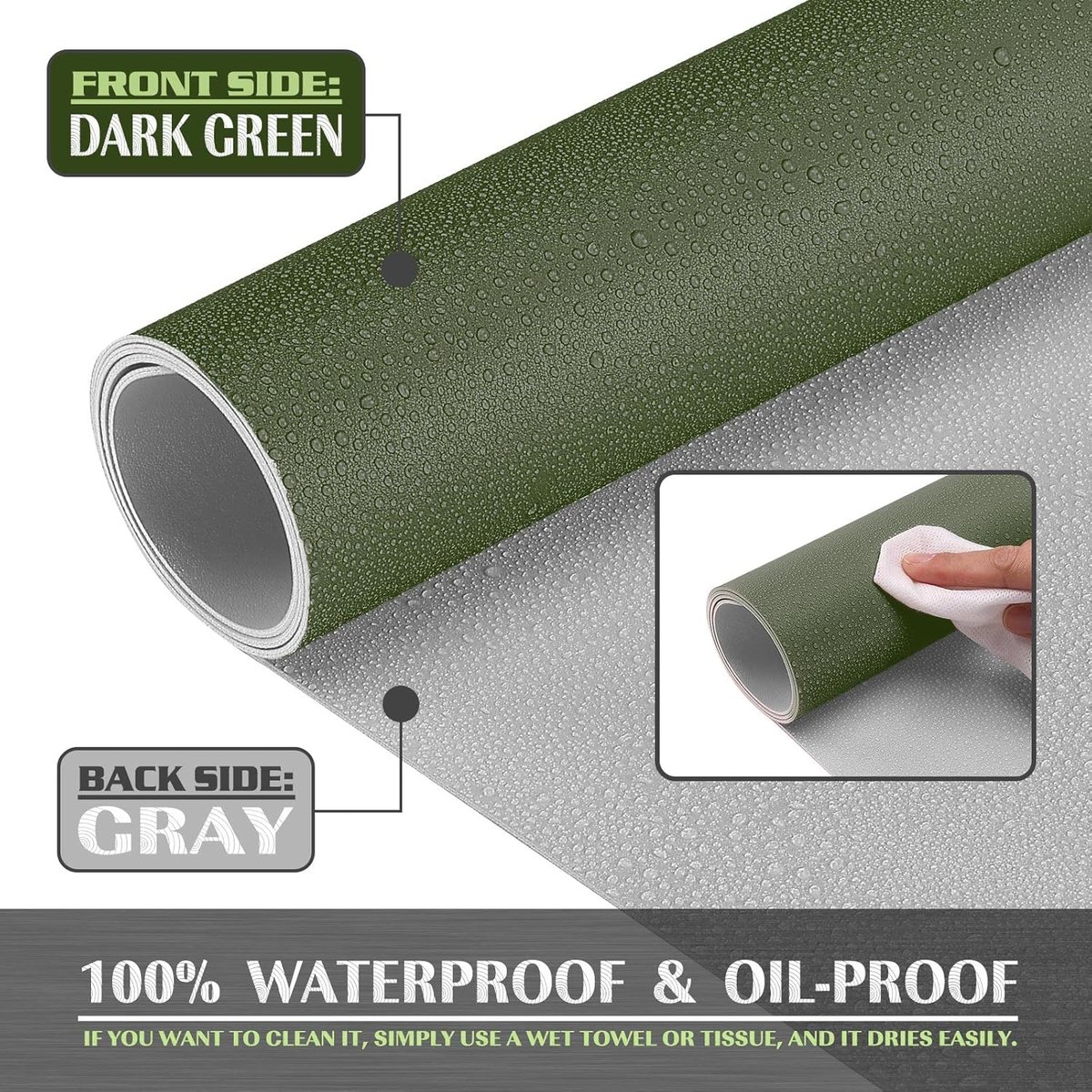 K KNODEL Leather Desk Mat, Office Desk Pad, Large Mouse Pad, Keyboard Pad, Computer and Laptop Mat for Desk, Desk Protector, Desktop Mat for Writing, Desk Blotter and Cover (80x40cm, Dark Green)